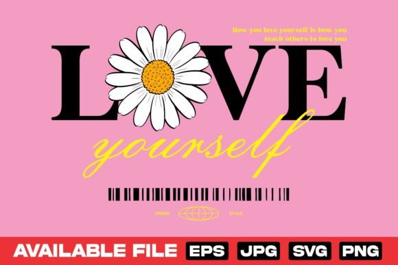 Download Love Yourself Typography Vintage Design - Typography Collection